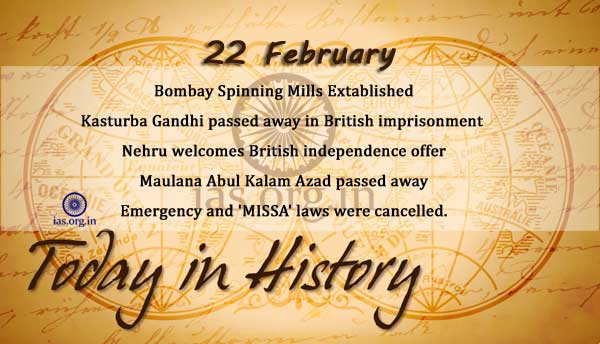 today in history 22 feb