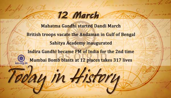today in history 12 march