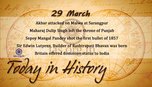 today in history 29 march