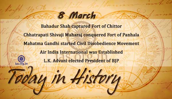 today in history 8 march