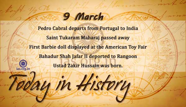 today in history 9 march