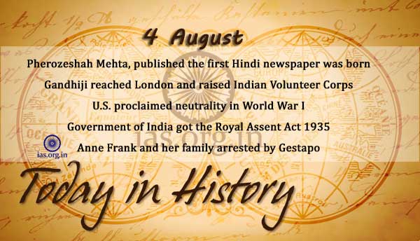 today in history 4 august