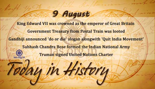 today in history 9 august