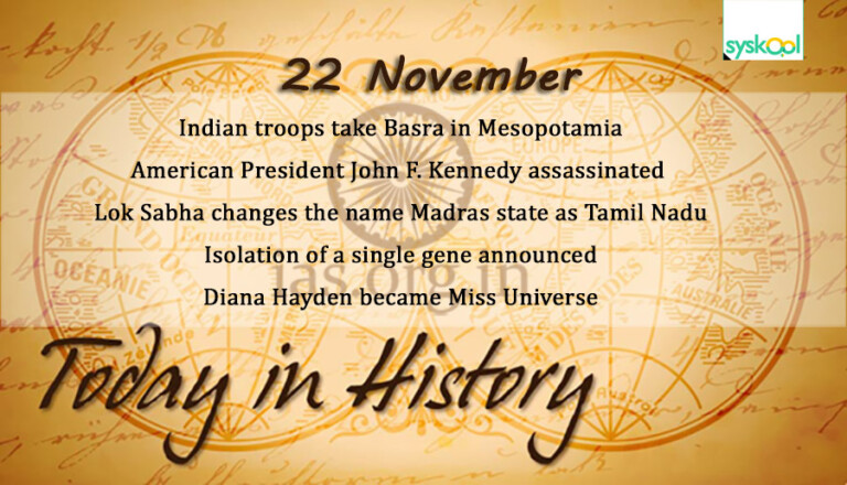 Today in History – 22 November Today in History – 22 November