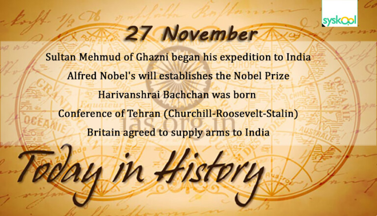 Today in History – 27 November Today in History – 27 November