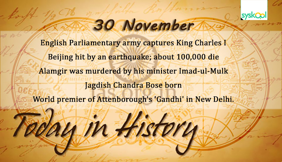 today in history 30 november