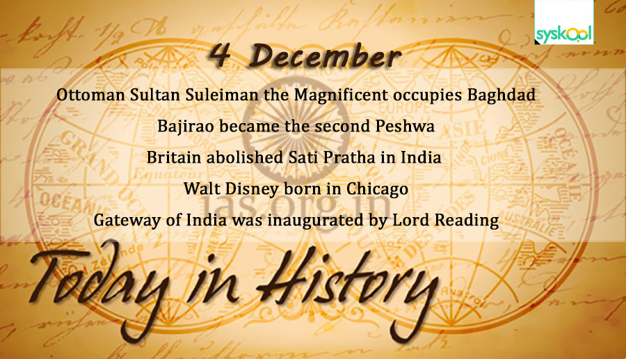 today in history 4 december