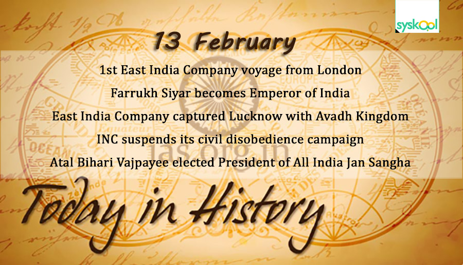 today in history 13 february